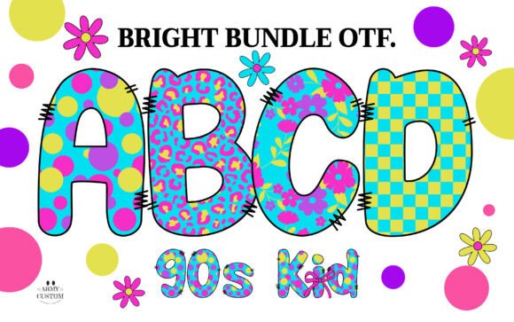 Brightarmy Check: A 90s Kid Color Font Collection
