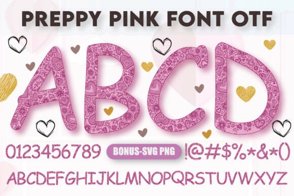 Charming Preppy Pink: A Font for Love & Elegance