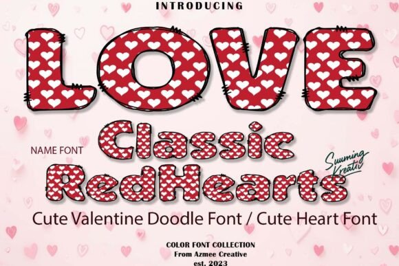 Classic Red Hearts: A Font That Sings of Love