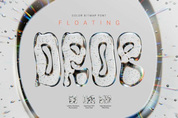 Floating Drop: The 3D Font That Brings Liquid Magic to Your Designs