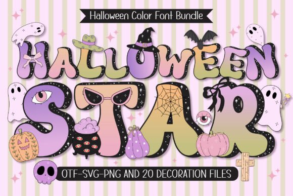 Halloween Star: The Vibrant Color Font for Spooky Season Designs