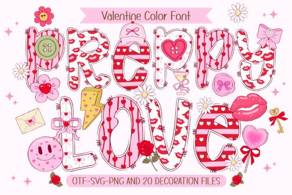 Preppy Love: The Patterned Font Set for Charming Designs