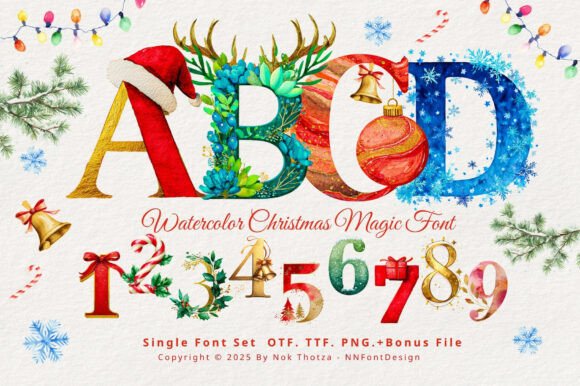 Watercolor Christmas Magic: A Font That Feels Like the Holidays